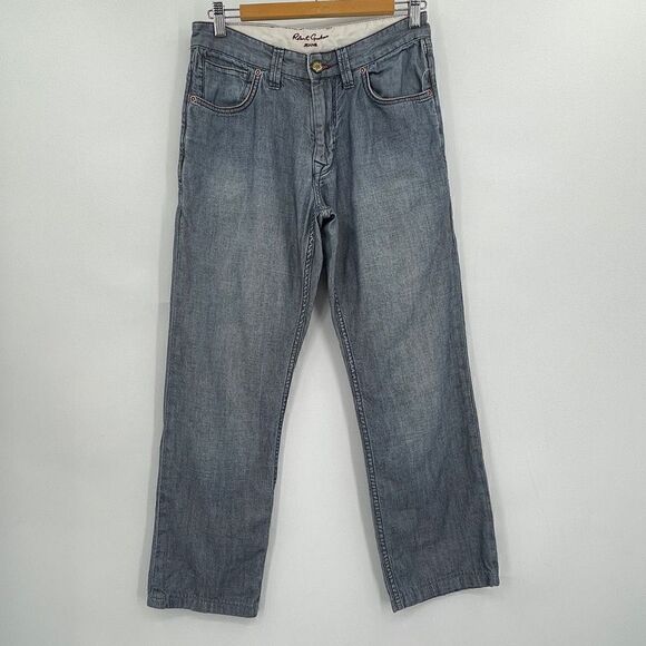 Robert Graham Blue Mid Rise Denim Straight Leg Jeans Size 30 - Picture 1 of 8